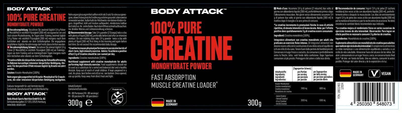 100% kreatiinmonohüdraat 300g
